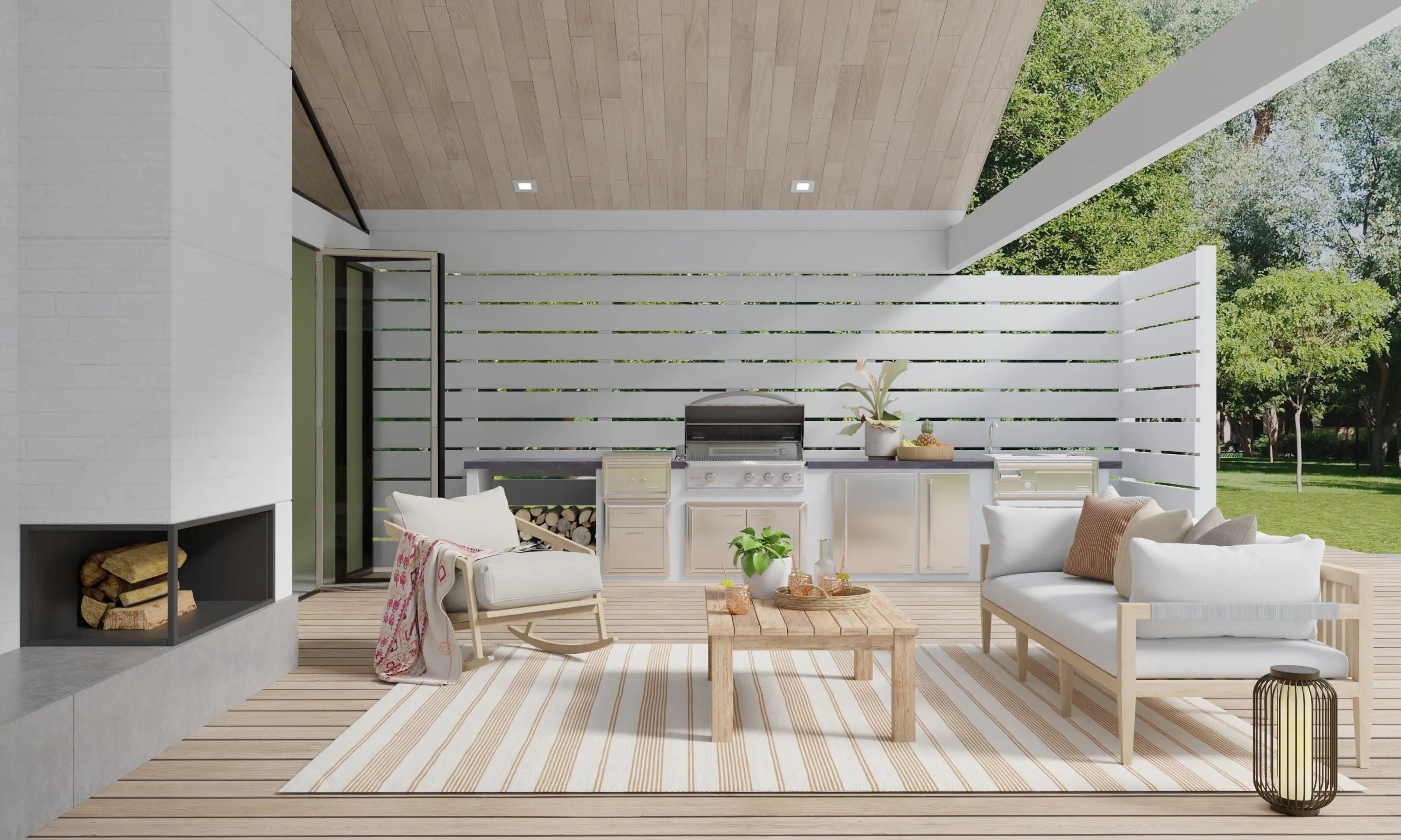 4' X 6' Brown and Ivory Striped Hand Woven Area Rug Homeroots Outdoor