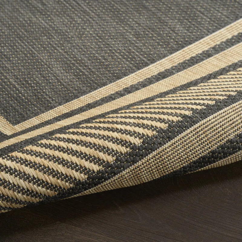 4' X 6' Charcoal Geometric Indoor Outdoor Area Rug Homeroots Outdoor