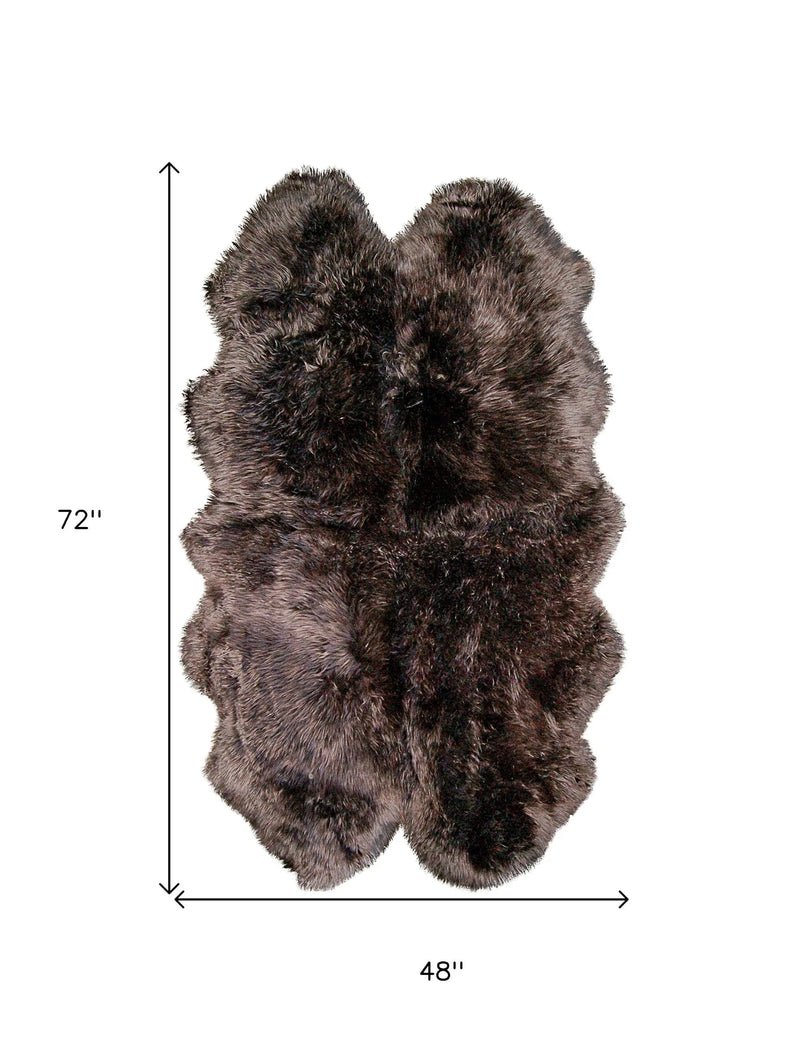 4' X 6' Chocolate Genuine Sheepskin Area Rug Homeroots Home Decor