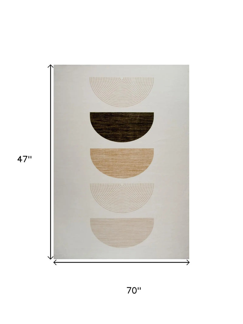 4' X 6' Cream Abstract Area Rug Homeroots Home Decor