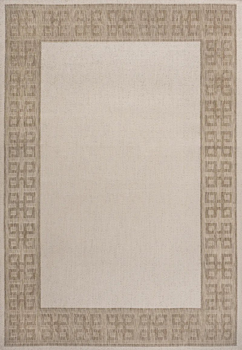 4' X 6' Cream And Beige Indoor Outdoor Area Rug - GreatEagleInc