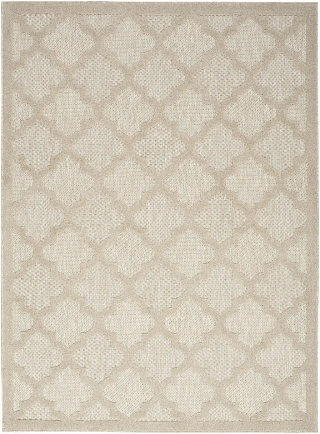 4' X 6' Cream And Beige Trellis Indoor Outdoor Area Rug Homeroots Outdoor