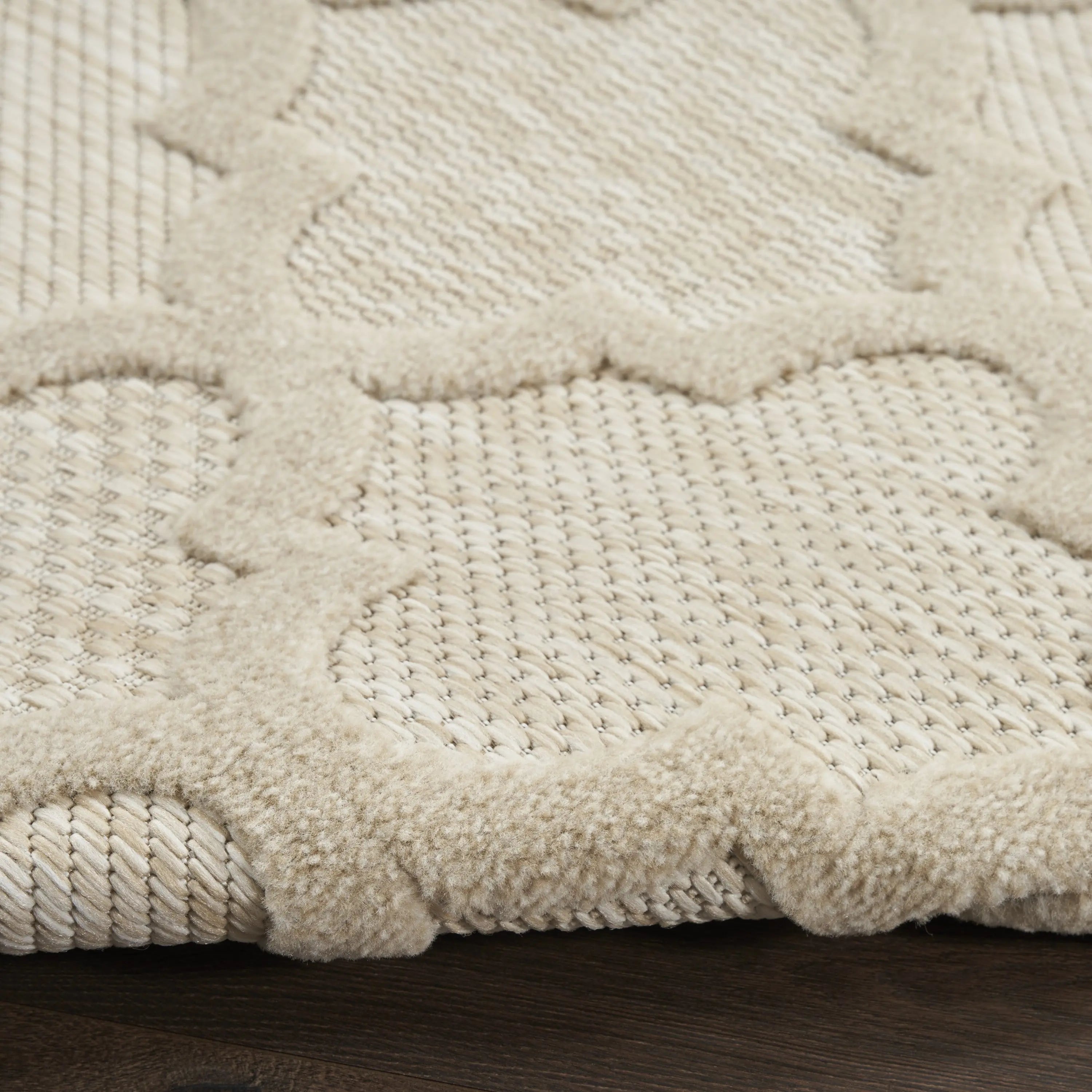 4' X 6' Cream And Beige Trellis Indoor Outdoor Area Rug Homeroots Outdoor