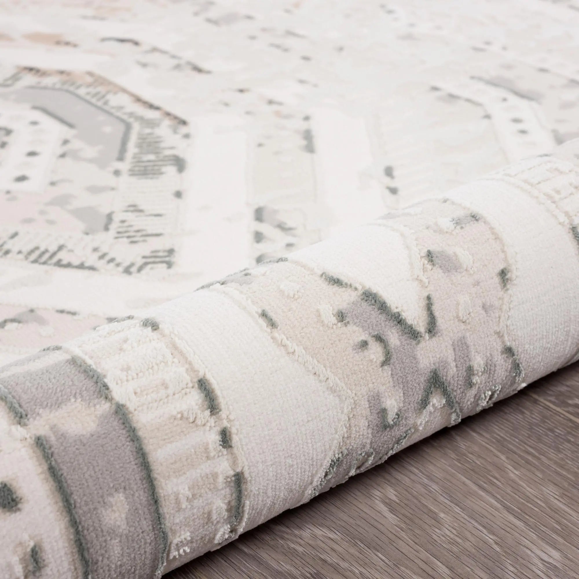 4' X 6' Cream And Gray Ikat Area Rug Homeroots Home Decor