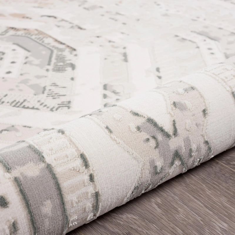 4' X 6' Cream And Gray Ikat Area Rug Homeroots Home Decor