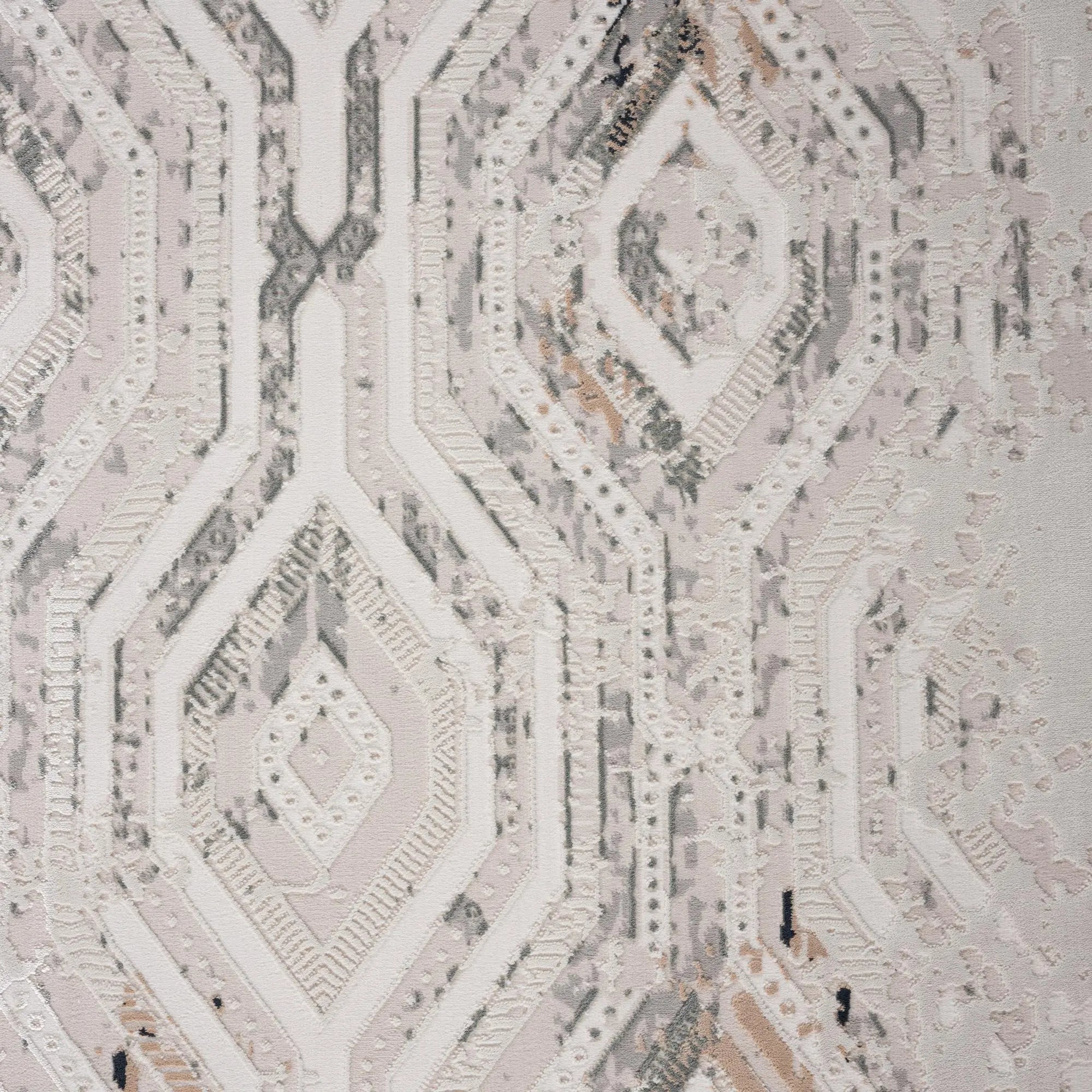 4' X 6' Cream And Gray Ikat Area Rug Homeroots Home Decor