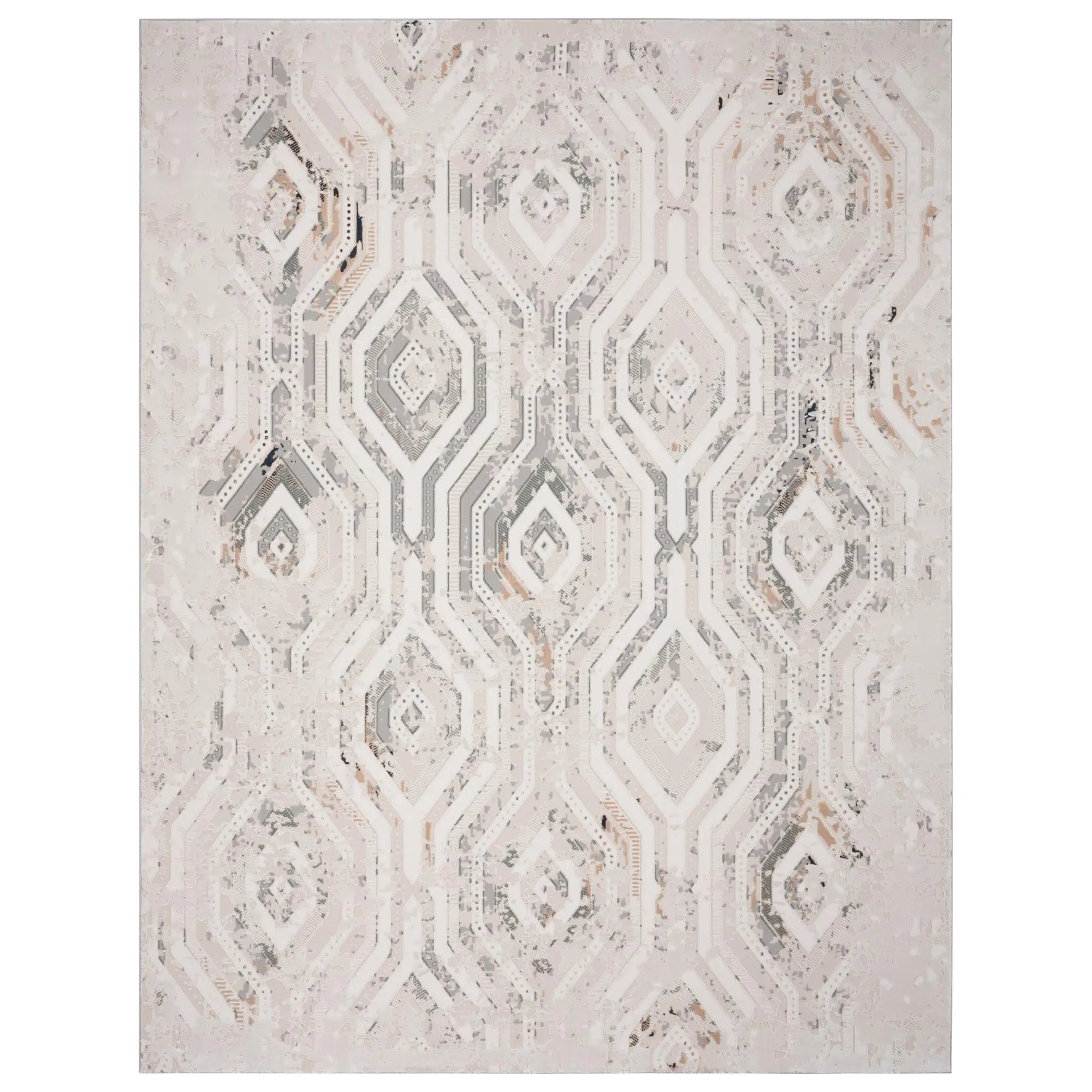 4' X 6' Cream And Gray Ikat Area Rug Homeroots Home Decor