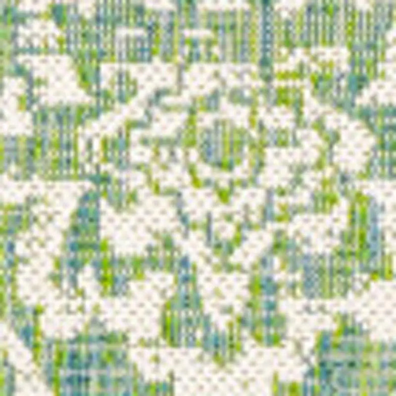 4' X 6' Cream And Green Medallion Indoor Outdoor Area Rug Homeroots Outdoor