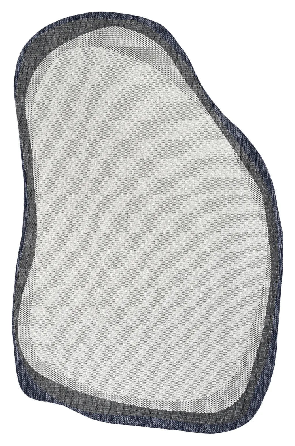 4' X 6' Cream And Navy Blue Abstract Indoor Outdoor Area Rug Homeroots Outdoor