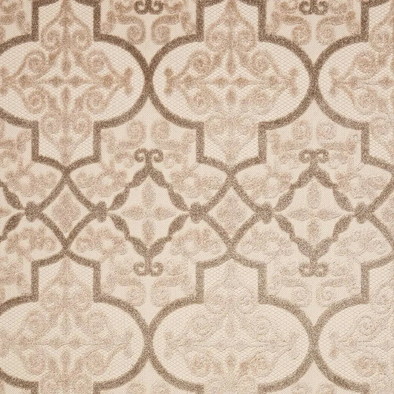 4' X 6' Cream Beige And Brown Trellis Indoor Outdoor Area Rug Homeroots Outdoor