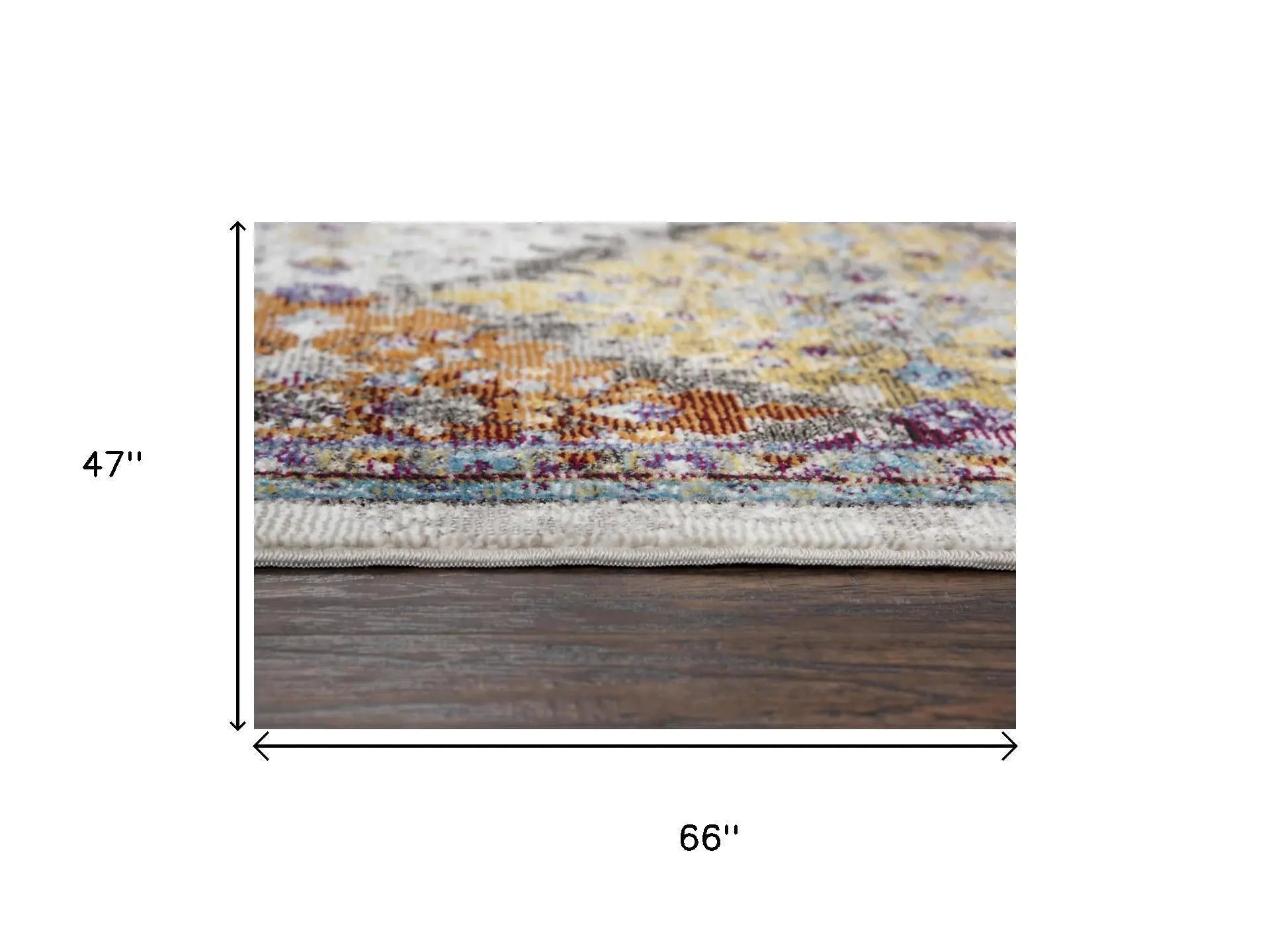 4' X 6' Cream Rust Gold And Blue Diamond Area Rug Homeroots Home Decor
