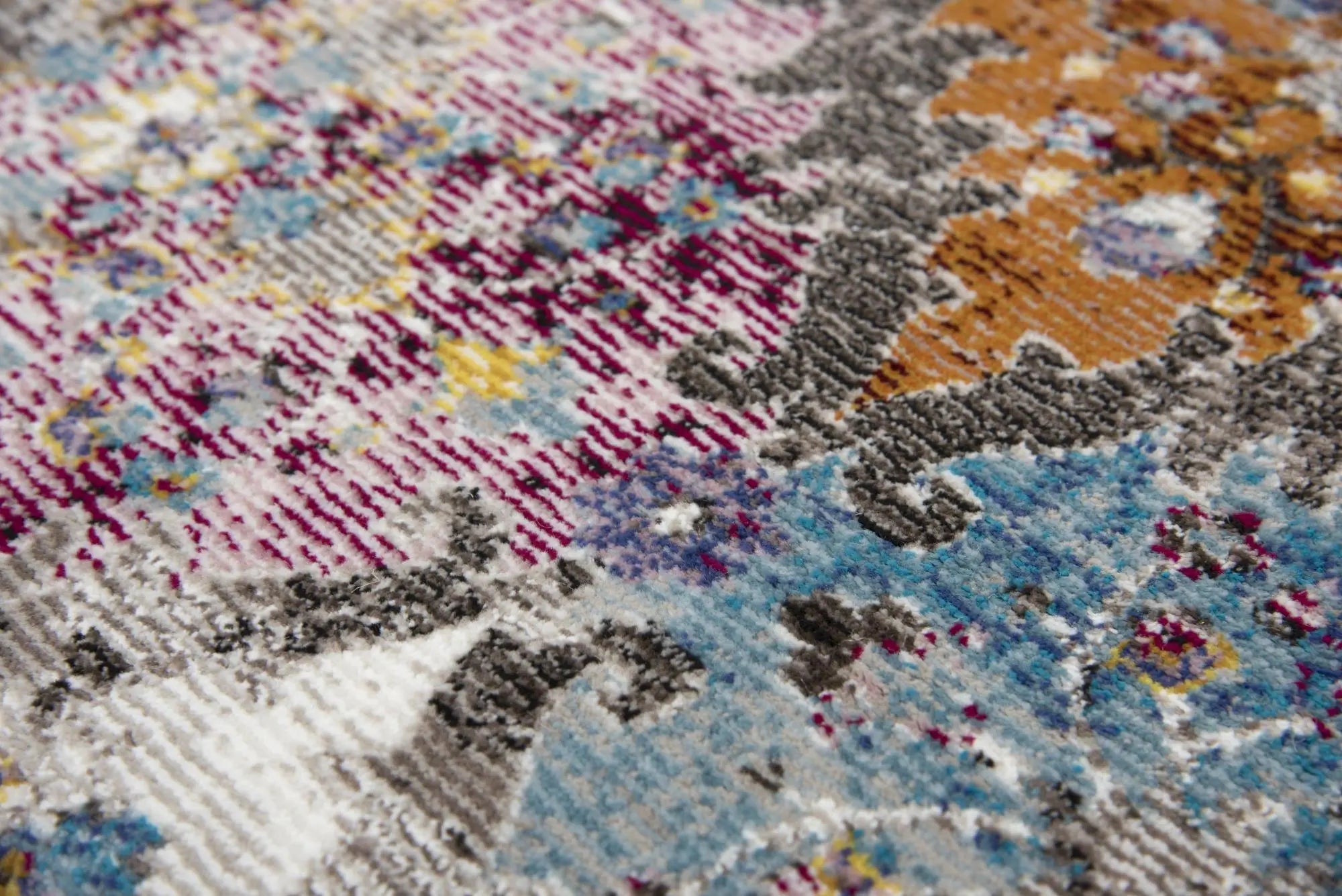 4' X 6' Cream Rust Gold And Blue Diamond Area Rug Homeroots Home Decor