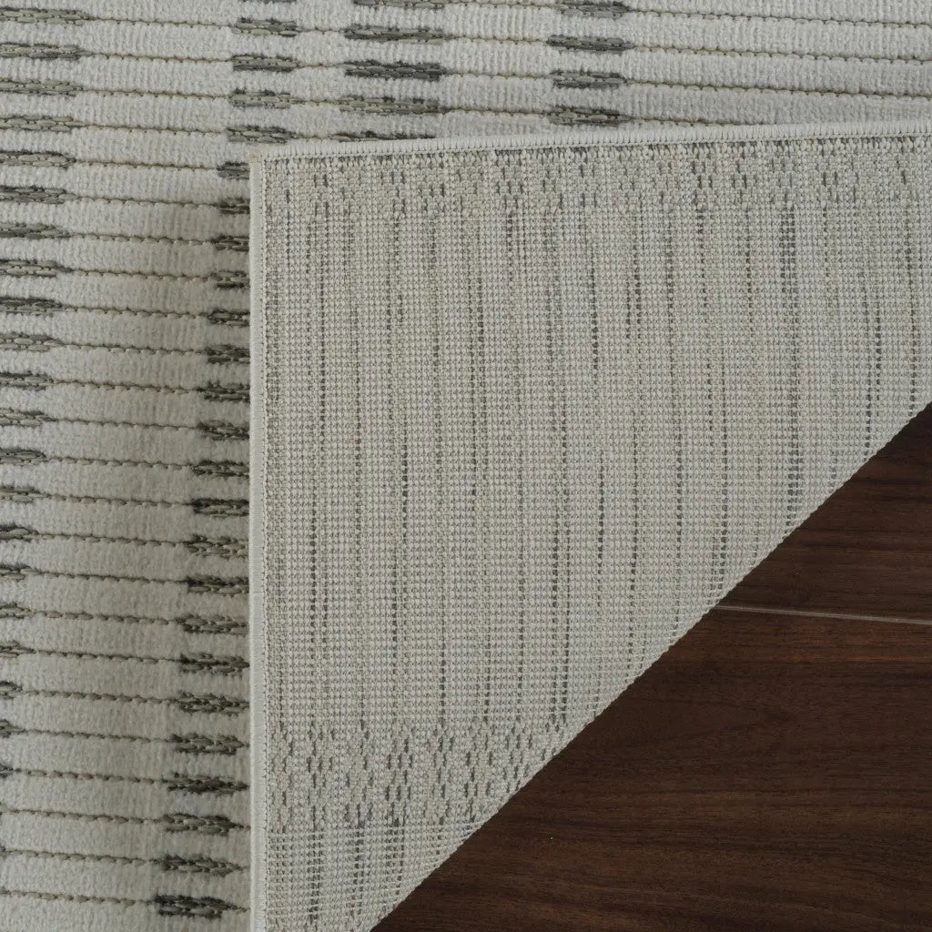 4' X 6' Cream and Beige Striped Distressed Indoor Outdoor Area Rug Homeroots Outdoor