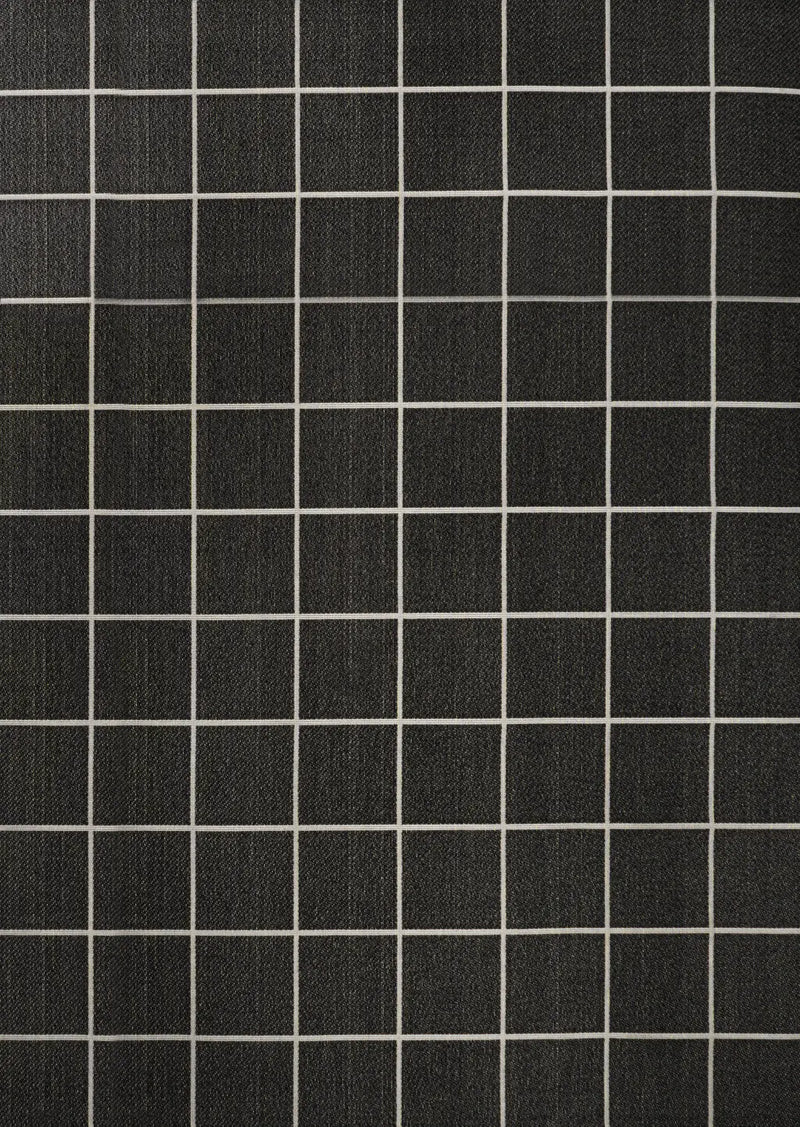 4' X 6' Dark Gray And Cream Plaid Indoor Outdoor Area Rug Homeroots Outdoor