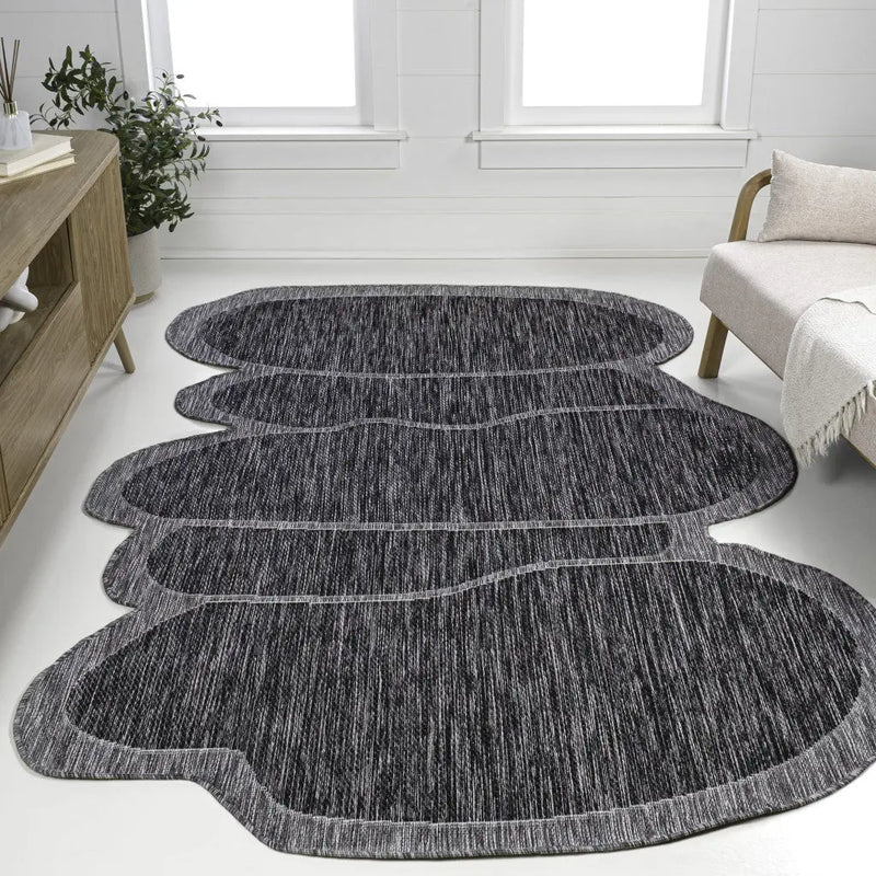 4' X 6' Dark Gray And Gray Medallion Indoor Outdoor Area Rug Homeroots Outdoor