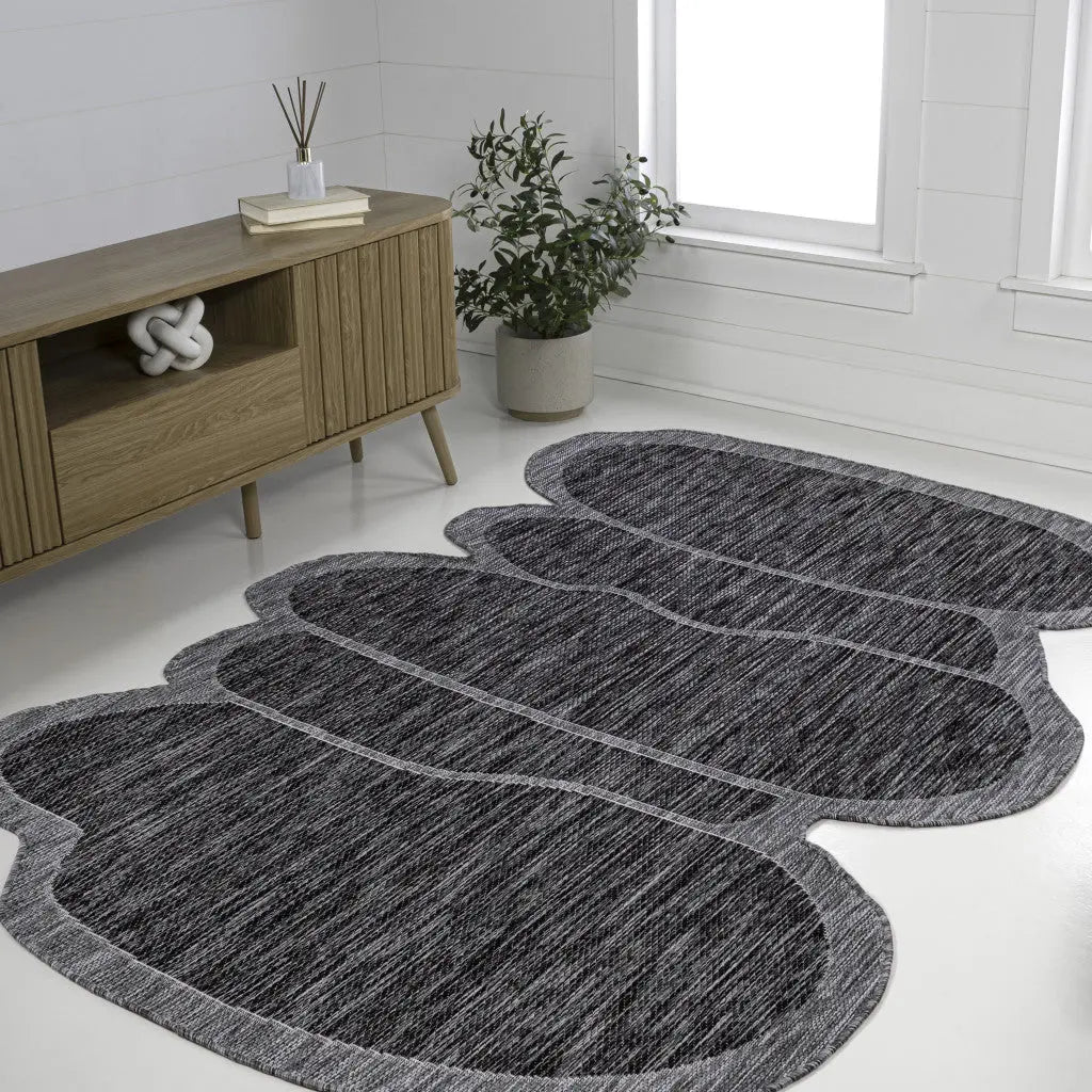 4' X 6' Dark Gray And Gray Medallion Indoor Outdoor Area Rug Homeroots Outdoor