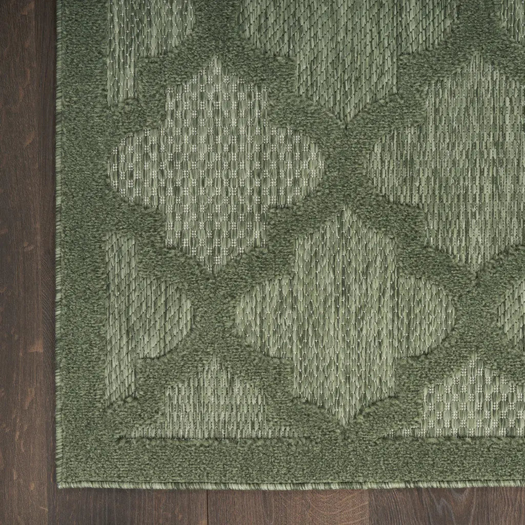 4' X 6' Dark Green And Light Green Trellis Indoor Outdoor Area Rug Homeroots Outdoor