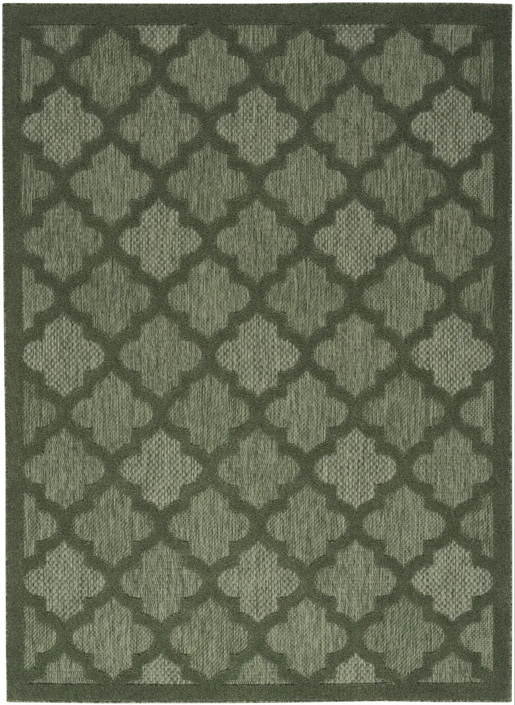 4' X 6' Dark Green And Light Green Trellis Indoor Outdoor Area Rug Homeroots Outdoor