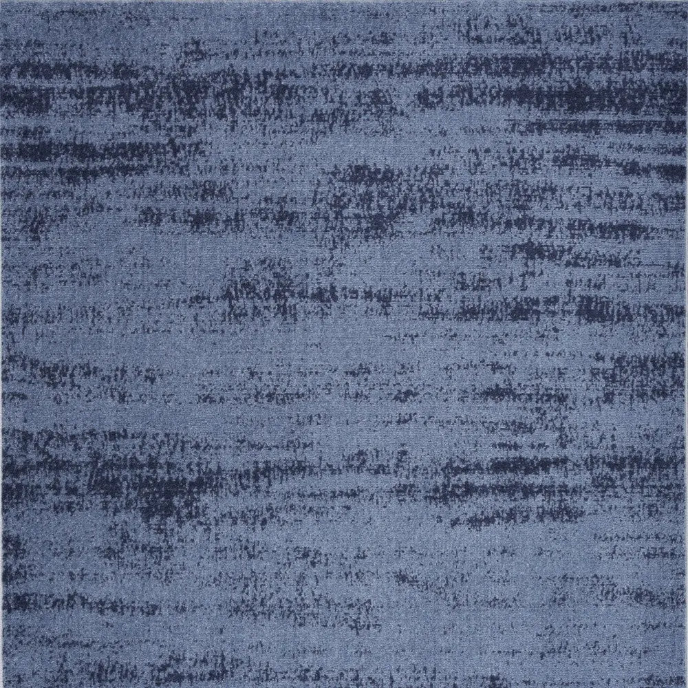 4' X 6' Denim Blue And Navy Blue Abstract Indoor Outdoor Area Rug Homeroots Outdoor