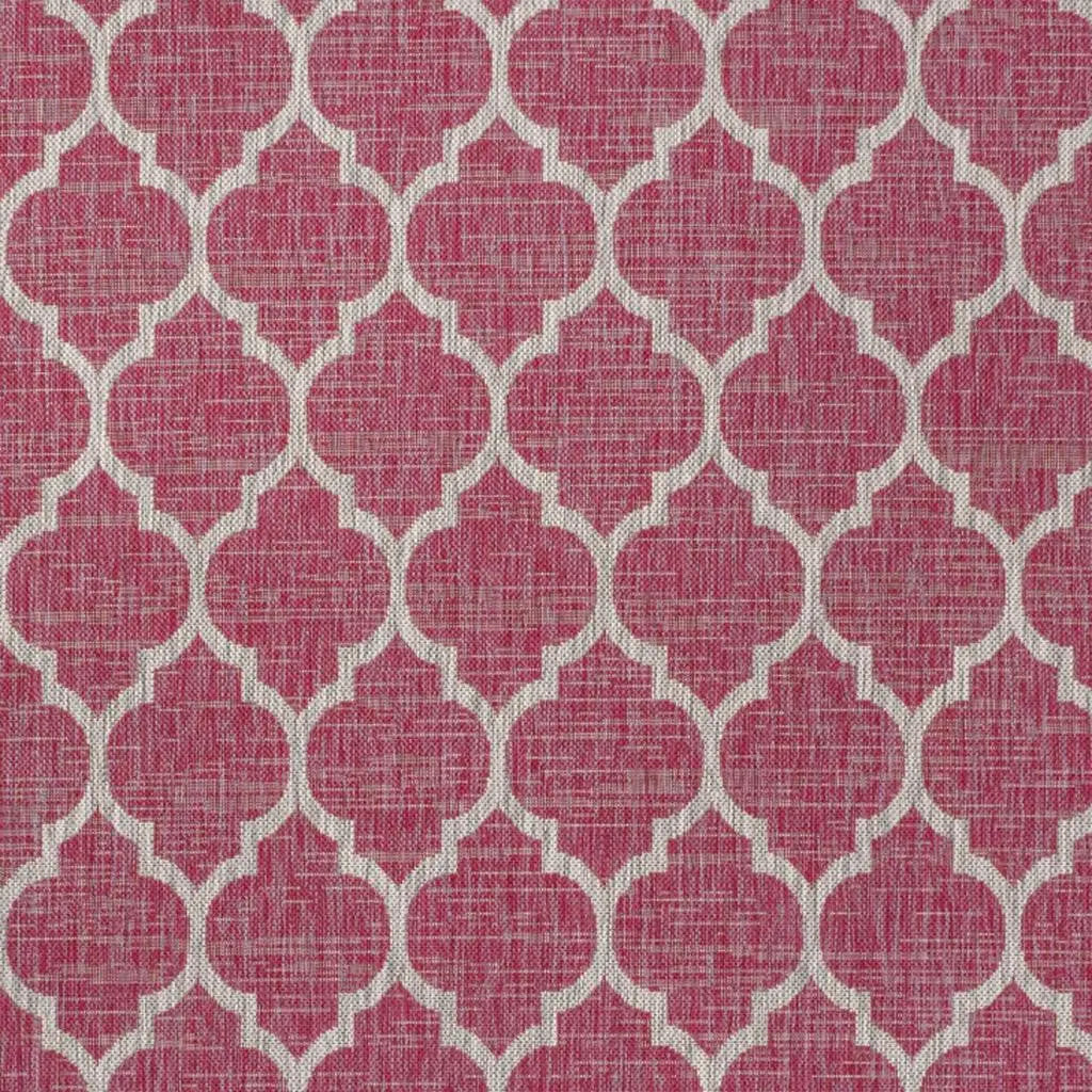 4' X 6' Fuchsia And Light Gray Geometric Indoor Outdoor Area Rug Homeroots Outdoor