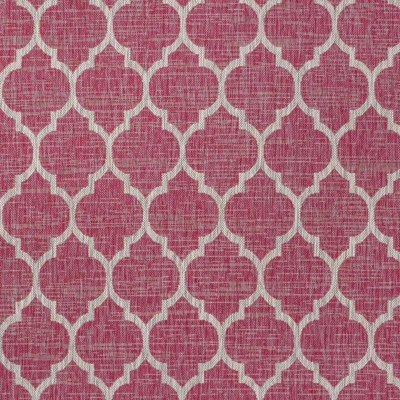 4' X 6' Fuchsia And Light Gray Geometric Indoor Outdoor Area Rug Homeroots Outdoor