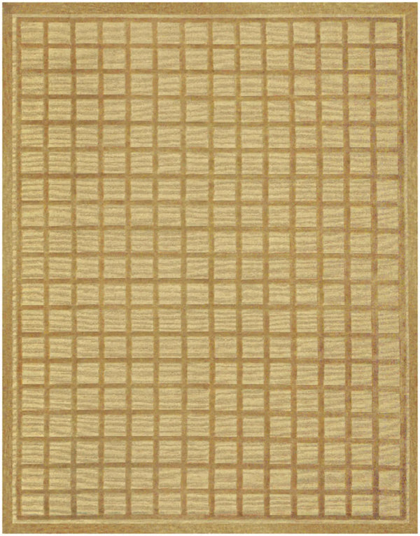 4' X 6' Gold And Brown Wool Geometric Hand Knotted Area Rug Homeroots Home Decor