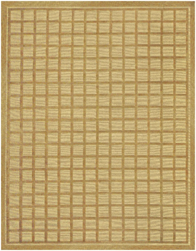 4' X 6' Gold And Brown Wool Geometric Hand Knotted Area Rug Homeroots Home Decor