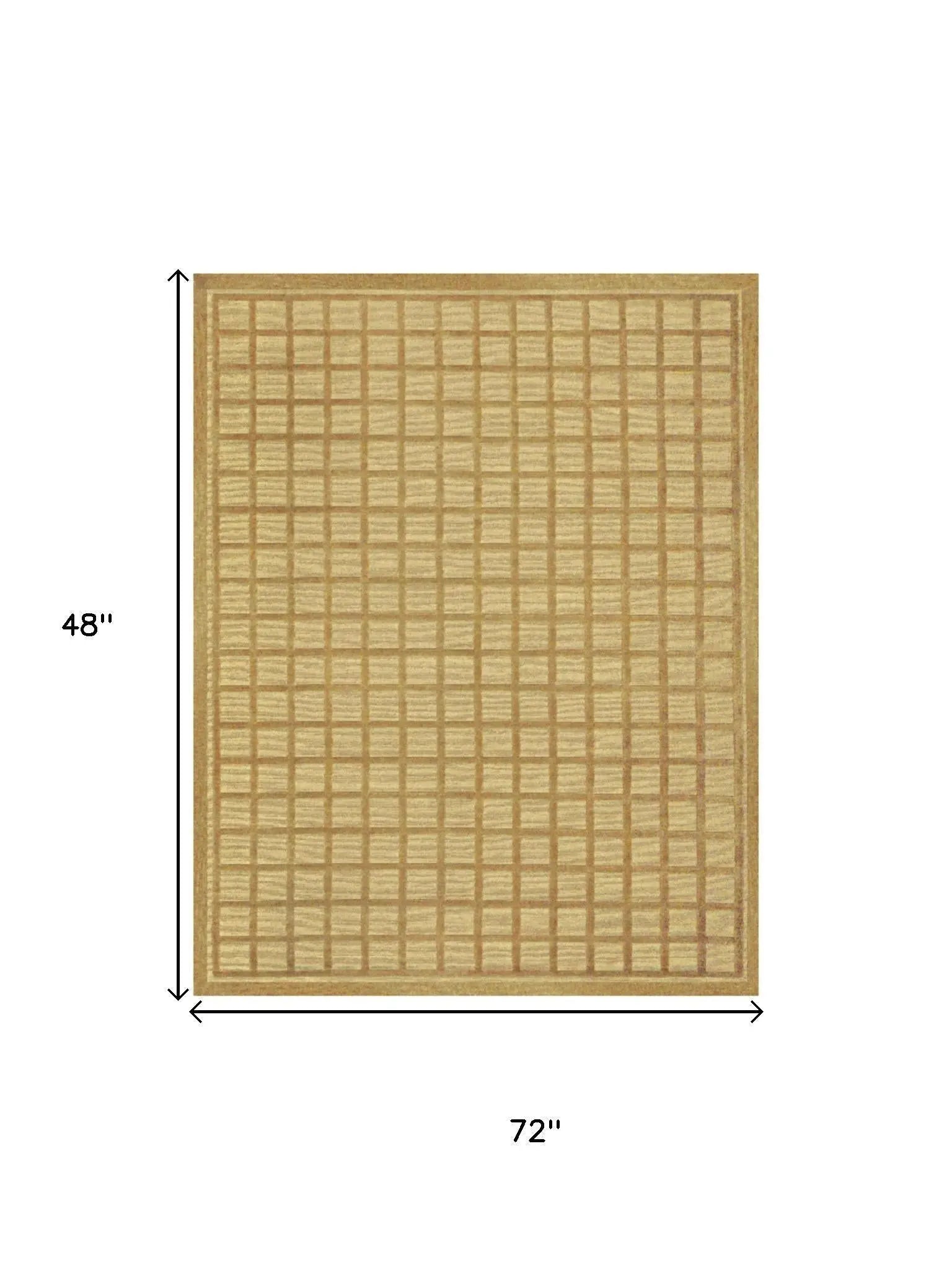 4' X 6' Gold And Brown Wool Geometric Hand Knotted Area Rug Homeroots Home Decor