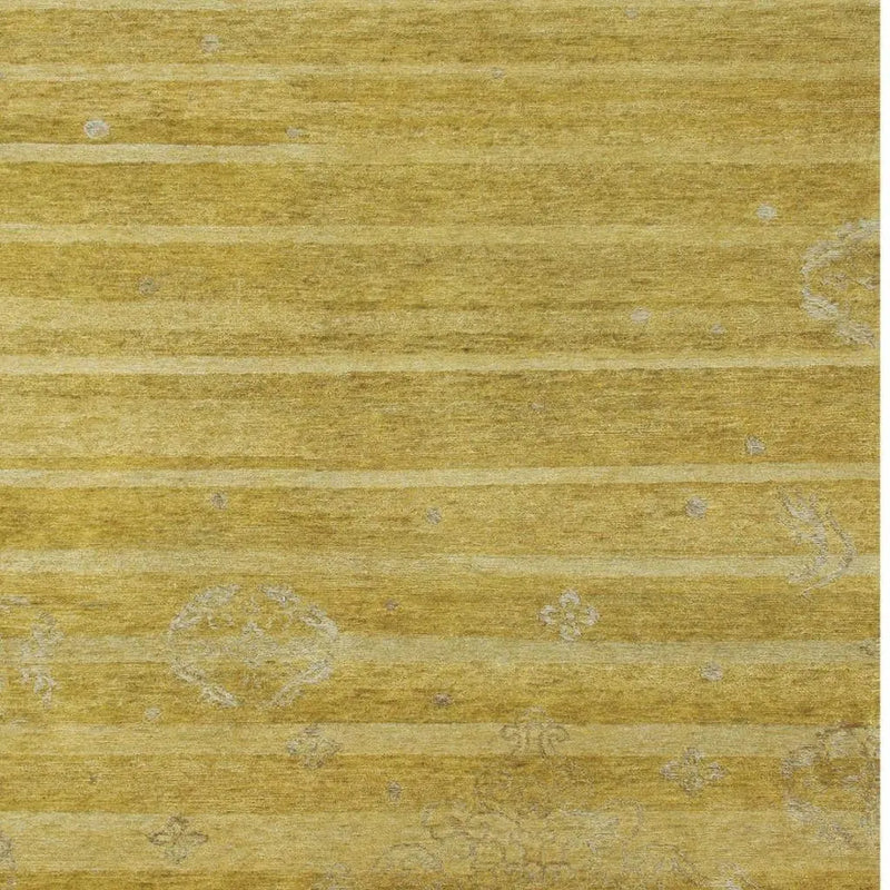 4' X 6' Gold And Yellow Striped Hand Knotted Area Rug Homeroots Home Decor