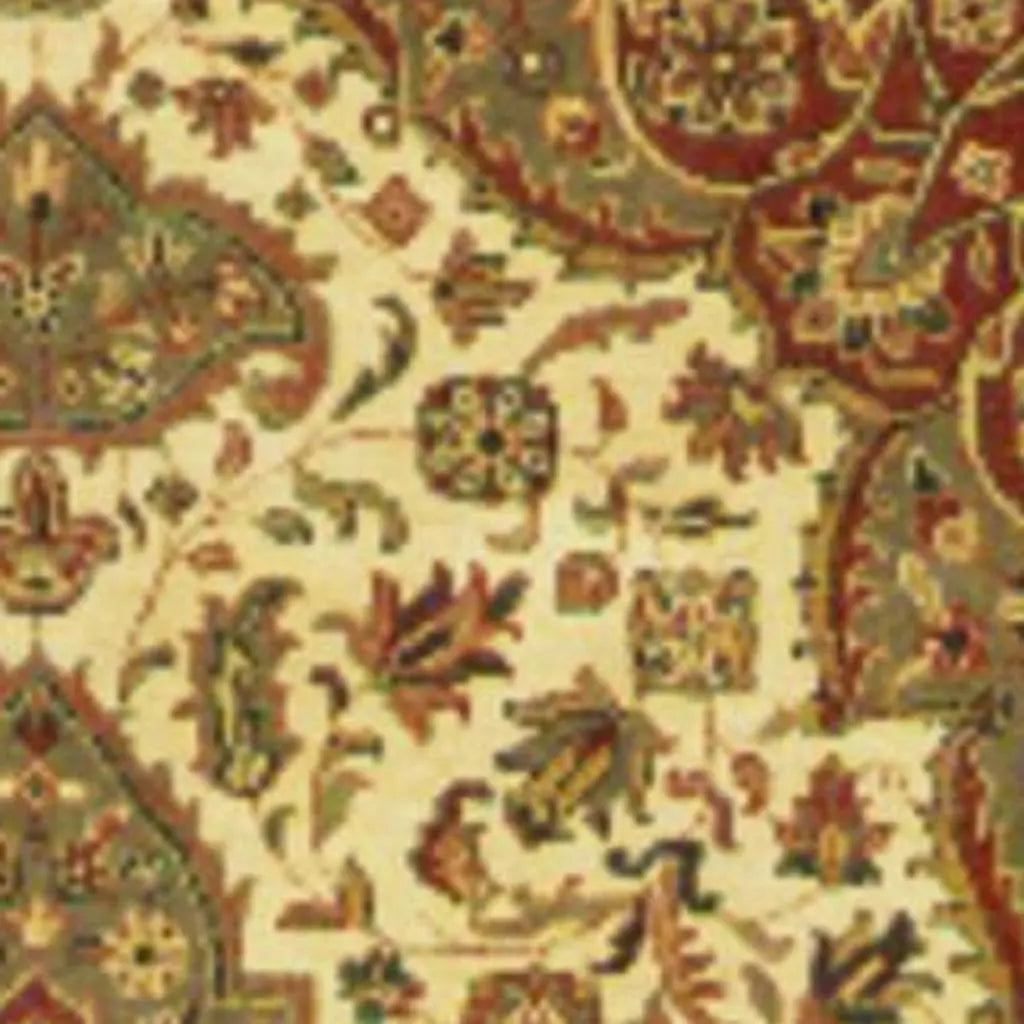 4' X 6' Gold Ivory And Red Wool Oriental Hand Knotted Area Rug With Fringe Homeroots Home Decor