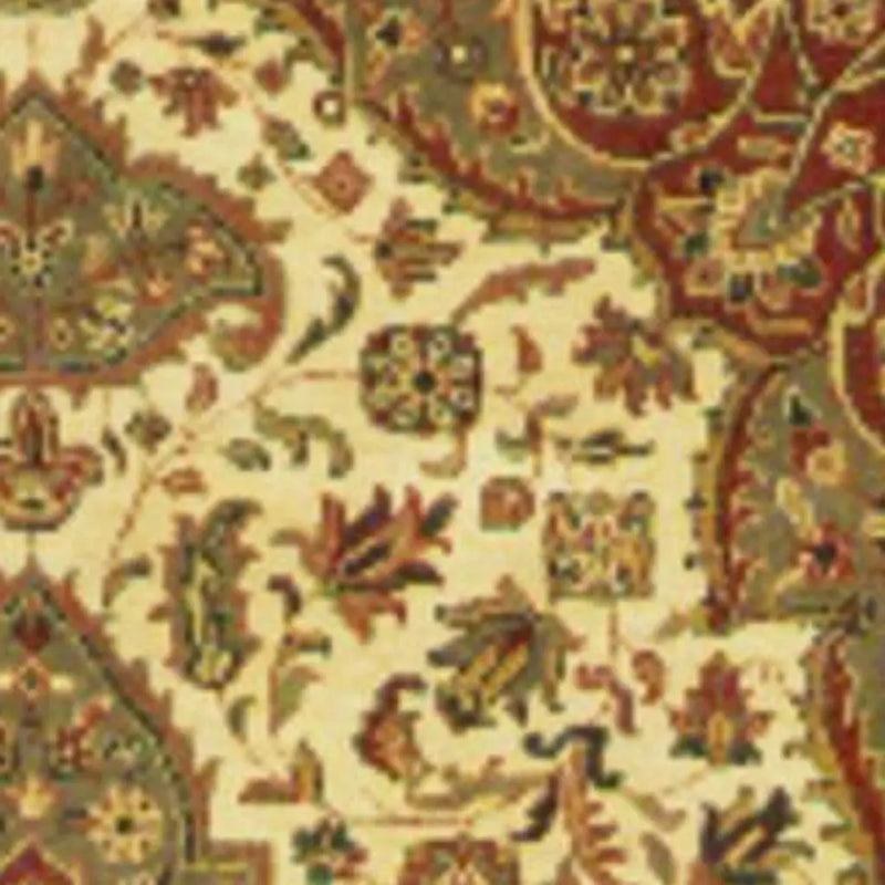 4' X 6' Gold Ivory And Red Wool Oriental Hand Knotted Area Rug With Fringe Homeroots Home Decor
