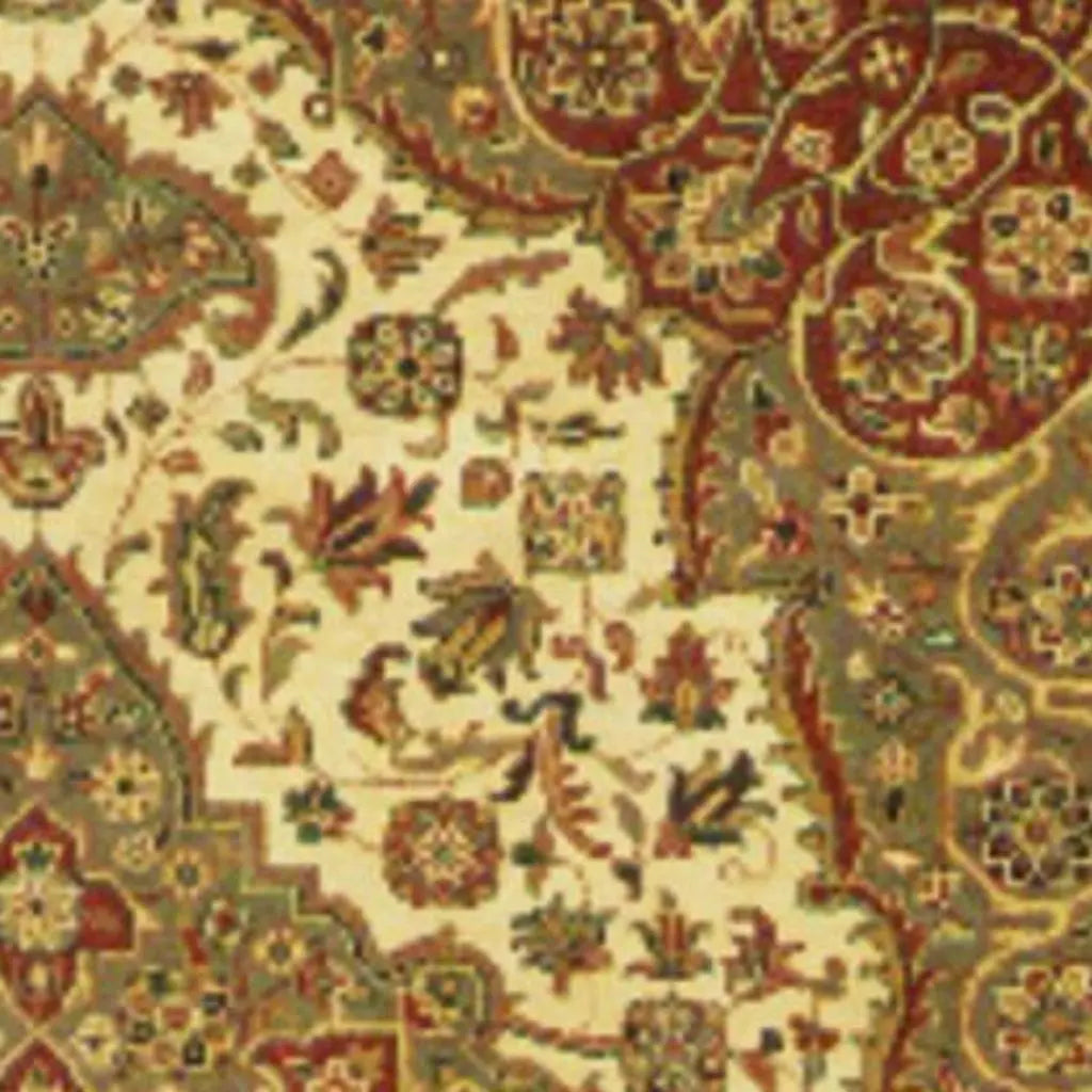 4' X 6' Gold Ivory And Red Wool Oriental Hand Knotted Area Rug With Fringe Homeroots Home Decor