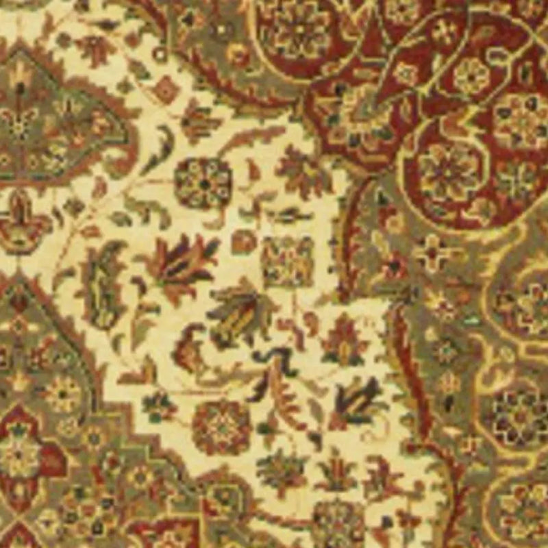 4' X 6' Gold Ivory And Red Wool Oriental Hand Knotted Area Rug With Fringe Homeroots Home Decor