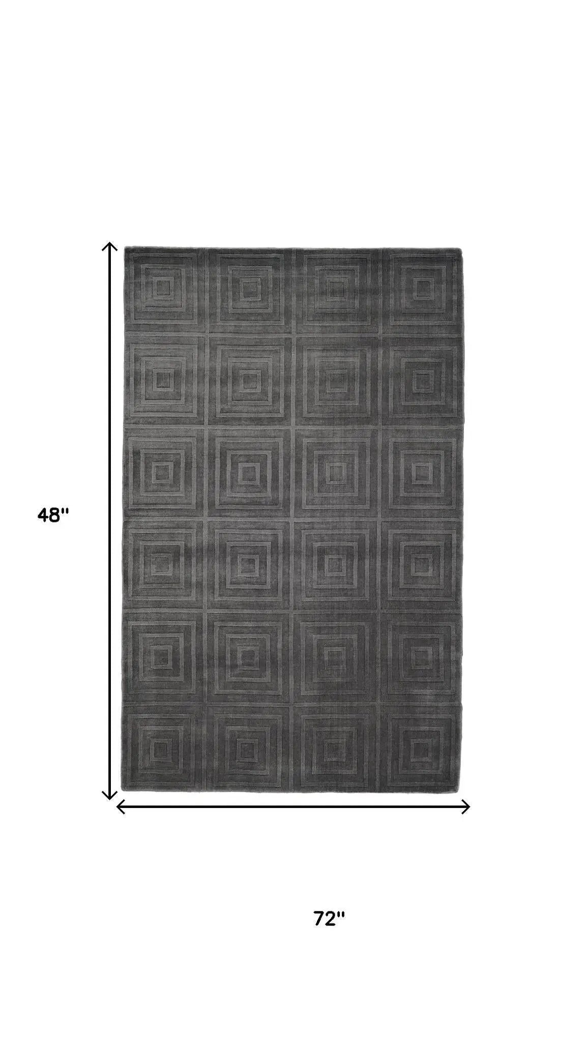 4' X 6' Gray And Black Geometric Hand Woven Area Rug Homeroots Home Decor