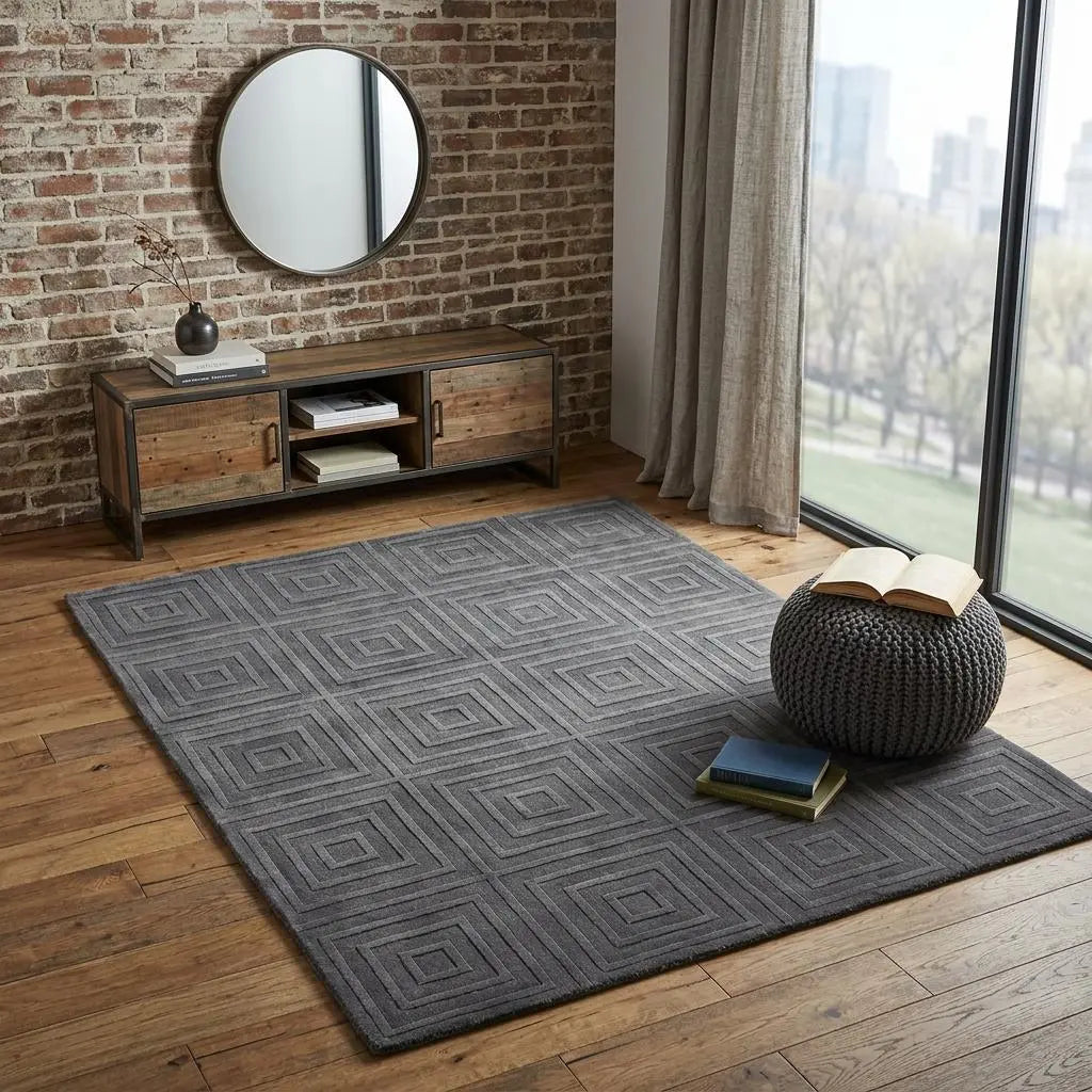 4' X 6' Gray And Black Geometric Hand Woven Area Rug Homeroots Home Decor