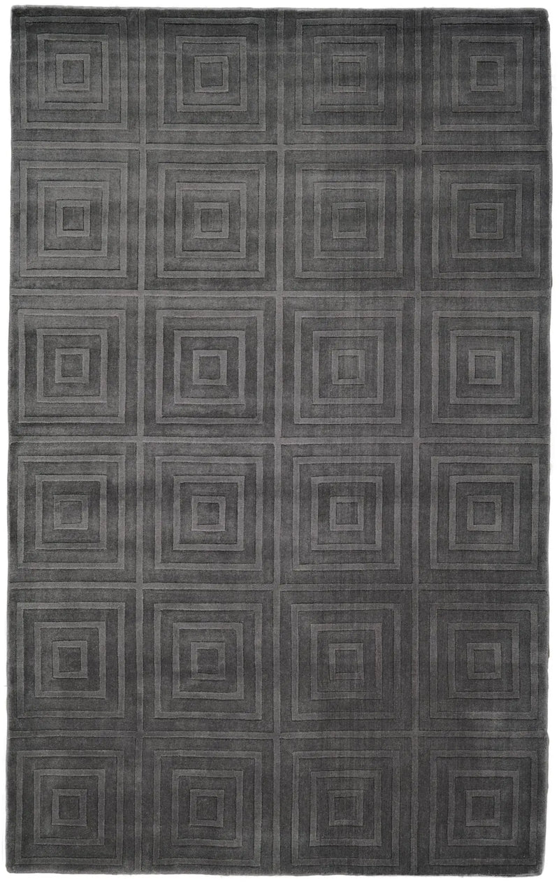 4' X 6' Gray And Black Geometric Hand Woven Area Rug Homeroots Home Decor