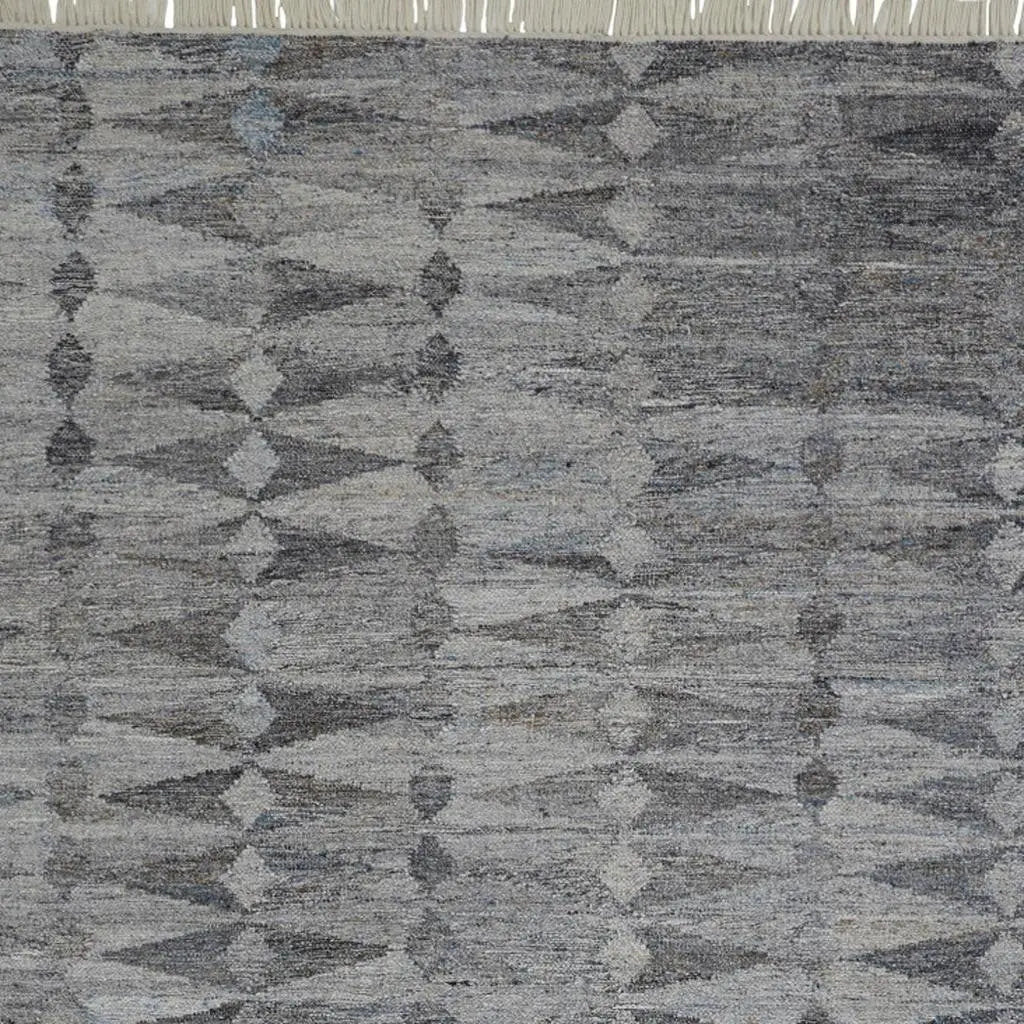 4' X 6' Gray And Black Geometric Hand Woven Area Rug With Fringe Homeroots Outdoor