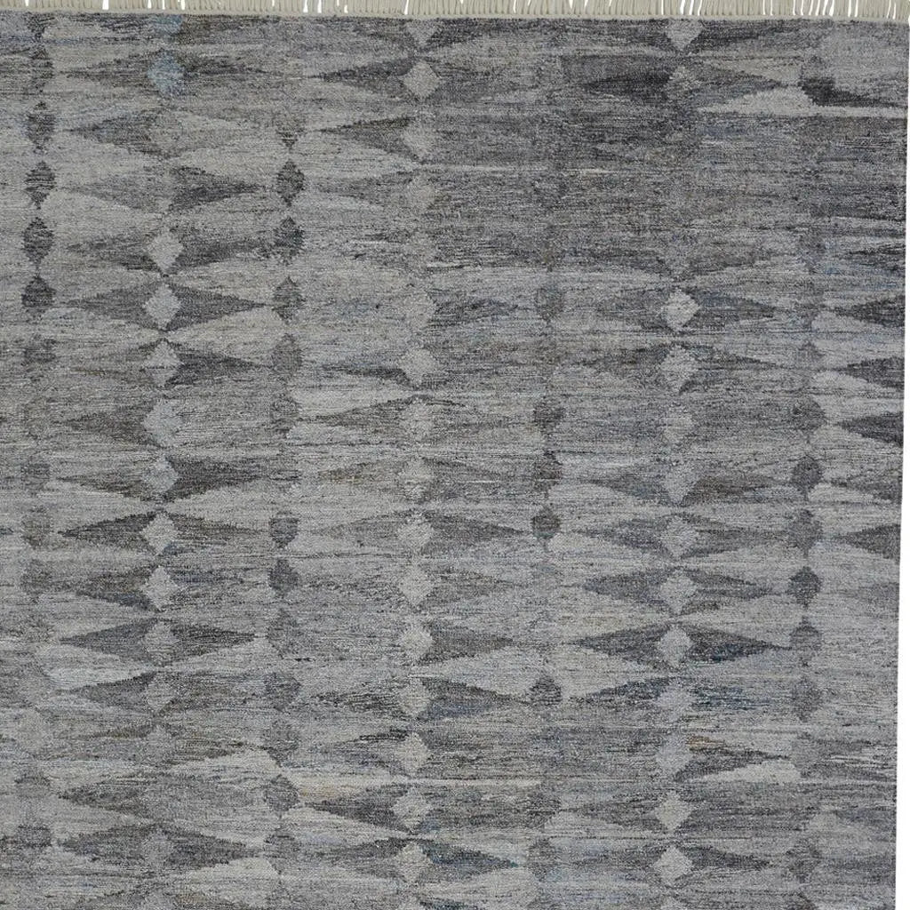 4' X 6' Gray And Black Geometric Hand Woven Area Rug With Fringe Homeroots Outdoor