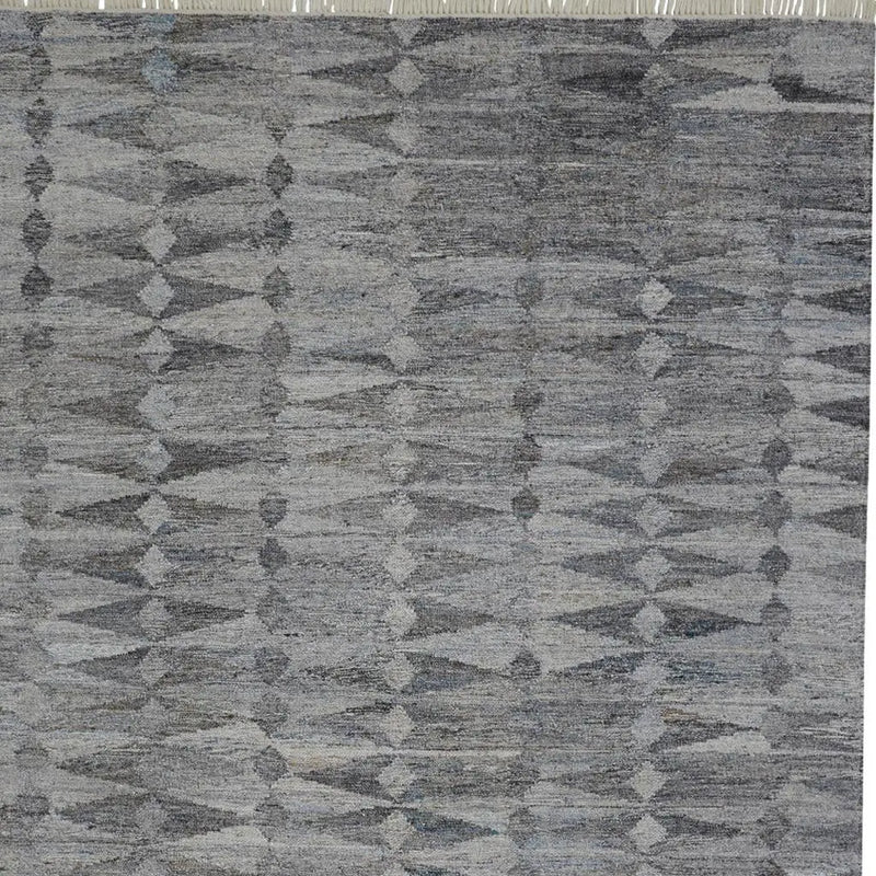 4' X 6' Gray And Black Geometric Hand Woven Area Rug With Fringe Homeroots Outdoor