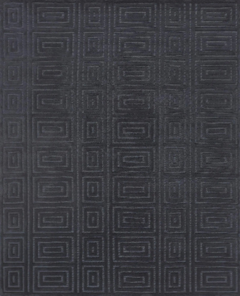 4' X 6' Gray And Black Wool Geometric Hand Knotted Area Rug Homeroots Home Decor