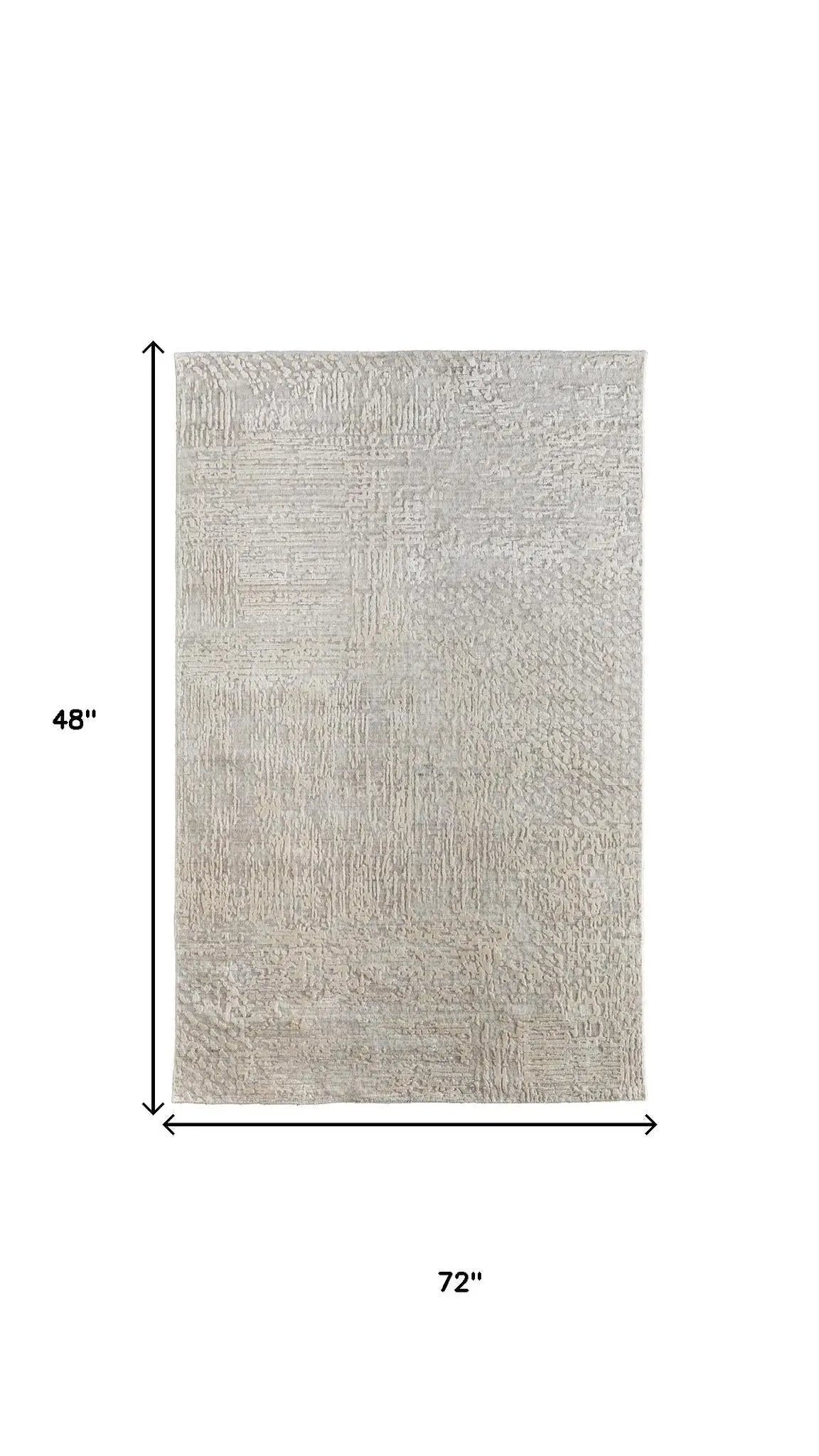 4' X 6' Gray And Ivory Abstract Hand Woven Area Rug Homeroots Home Decor