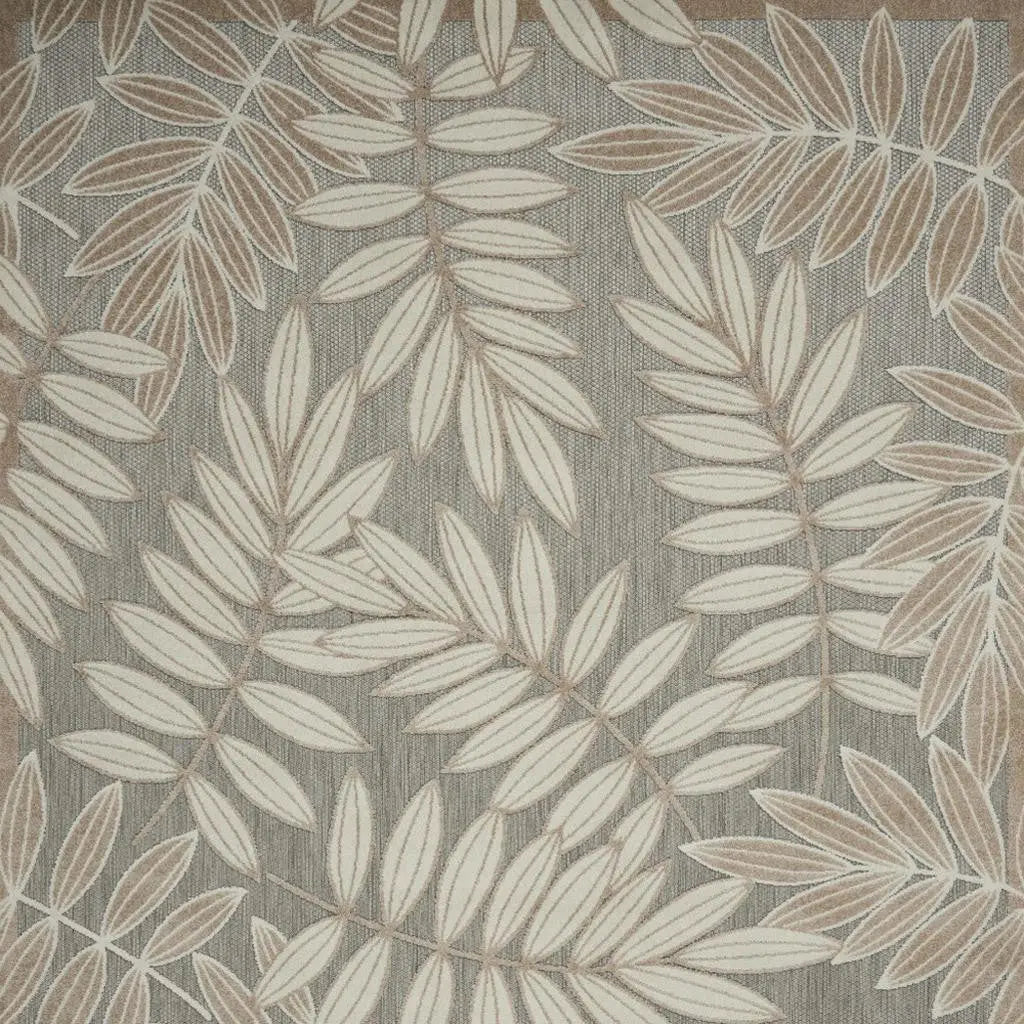 4' X 6' Gray And Ivory Floral Indoor Outdoor Area Rug - GreatEagleInc