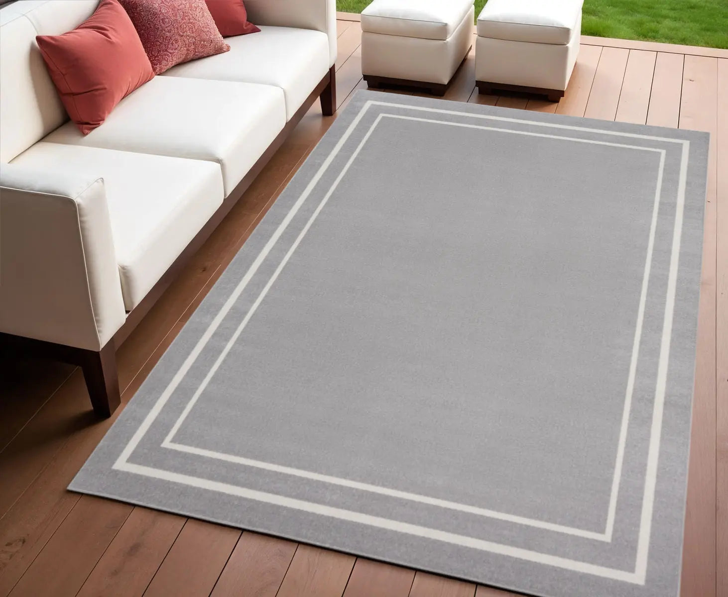 4' X 6' Gray And Ivory Indoor Outdoor Area Rug Homeroots Outdoor