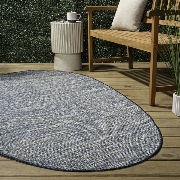 4' X 6' Gray And Navy Blue Medallion Indoor Outdoor Area Rug Homeroots Outdoor