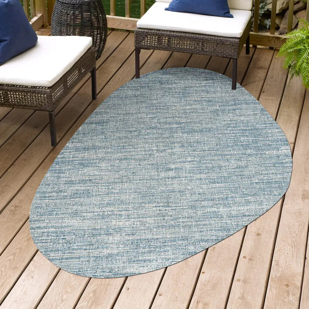4' X 6' Gray And Navy Blue Medallion Indoor Outdoor Area Rug Homeroots Outdoor