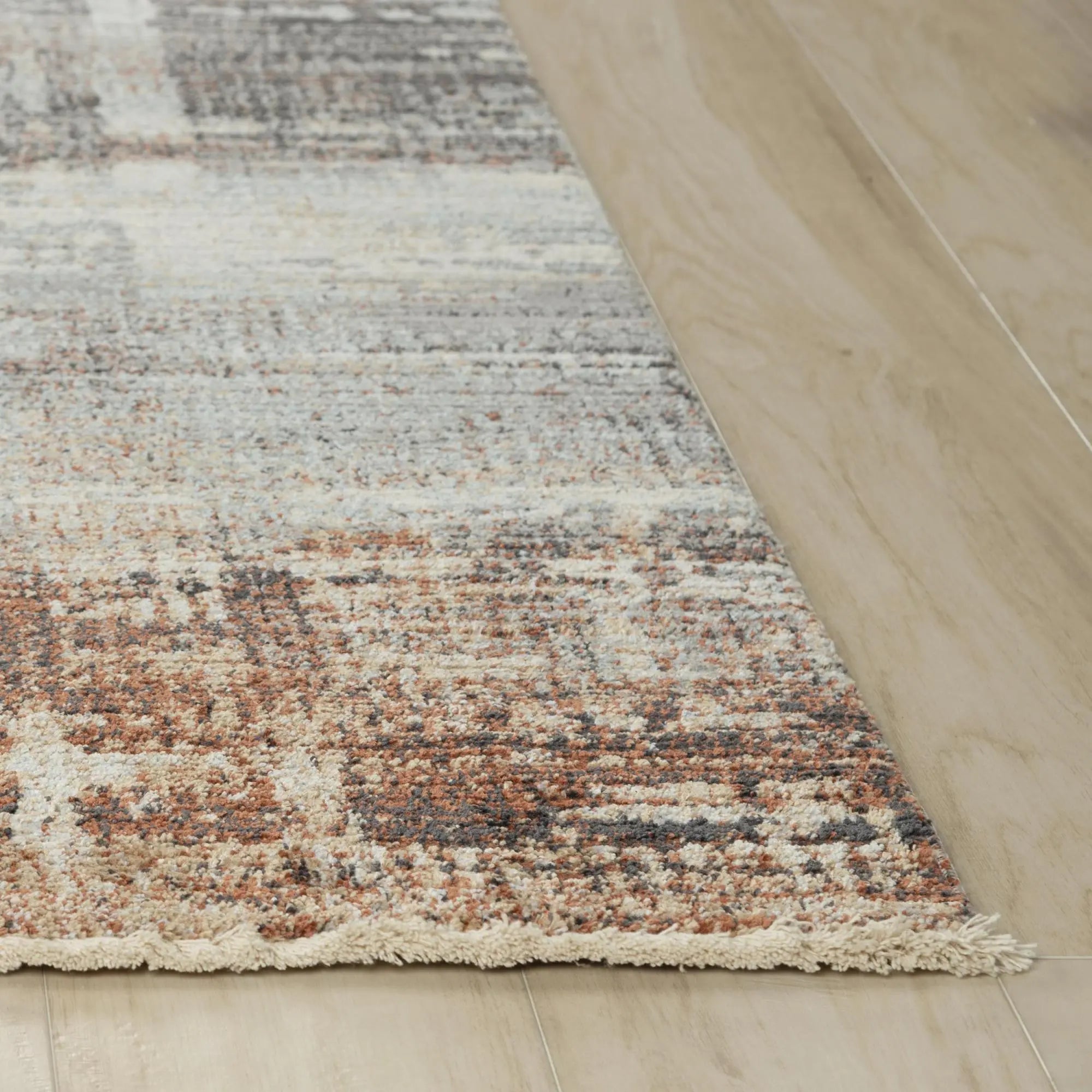 4' X 6' Gray And Rust Abstract Area Rug Homeroots Home Decor