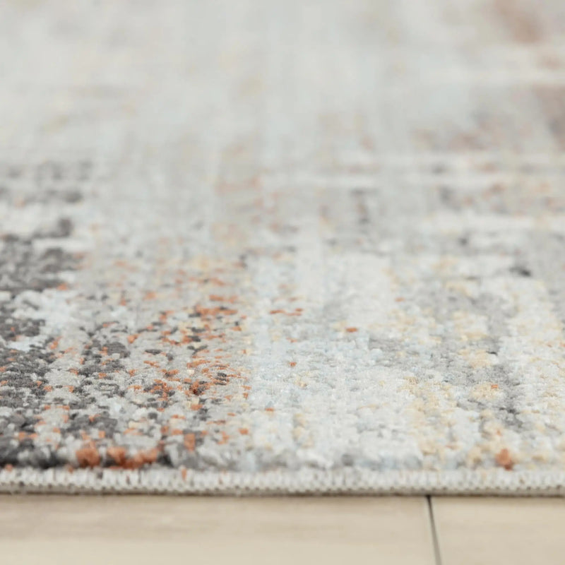 4' X 6' Gray And Rust Abstract Area Rug Homeroots Home Decor