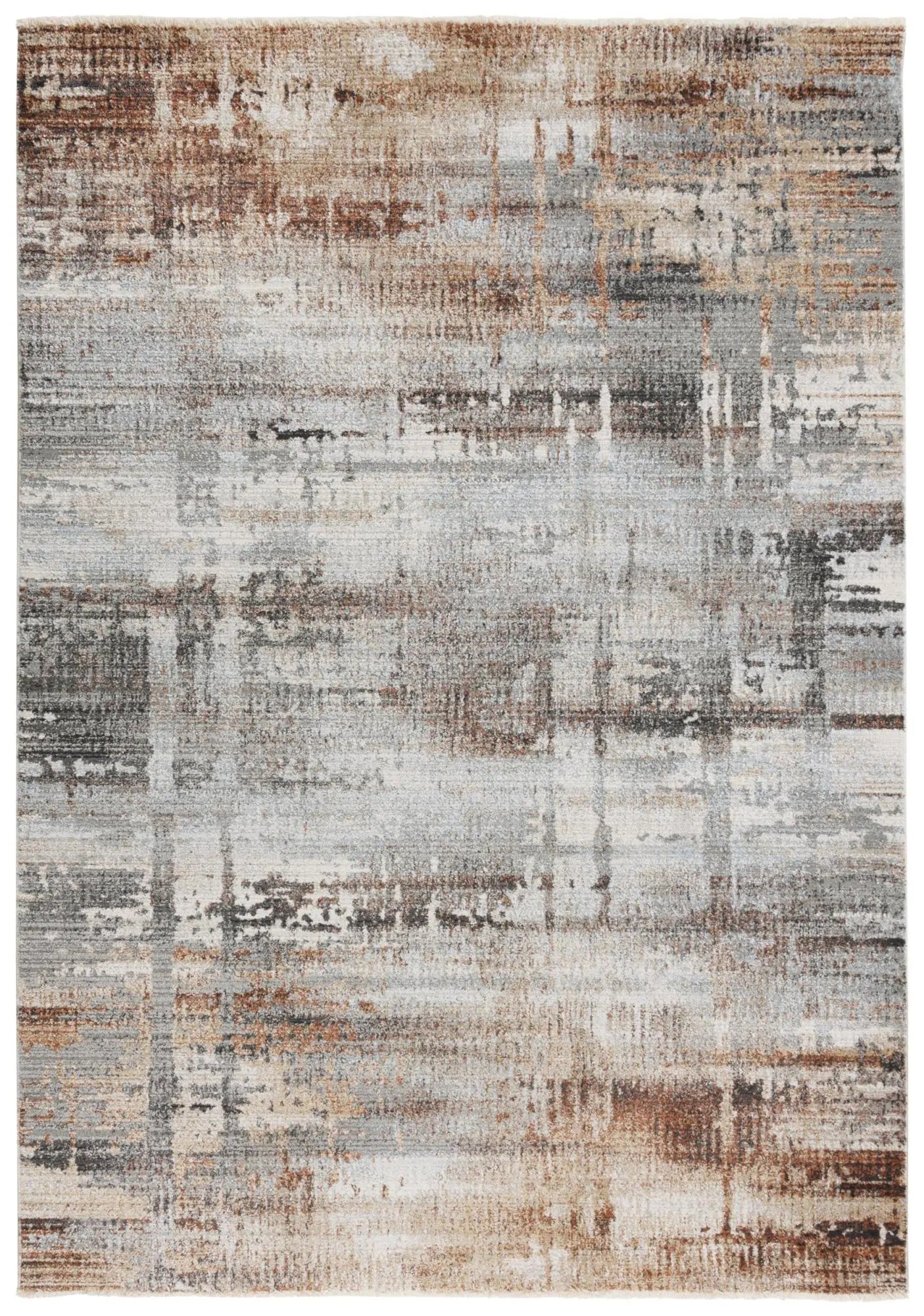 4' X 6' Gray And Rust Abstract Area Rug Homeroots Home Decor