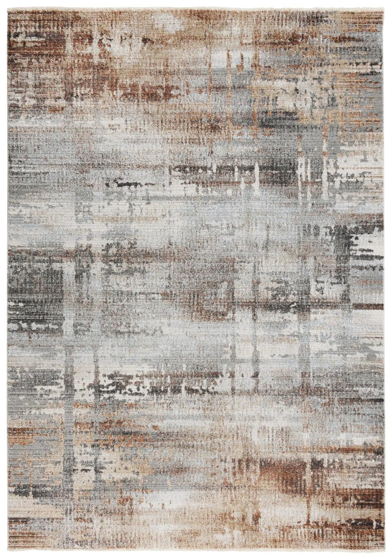 4' X 6' Gray And Rust Abstract Area Rug Homeroots Home Decor
