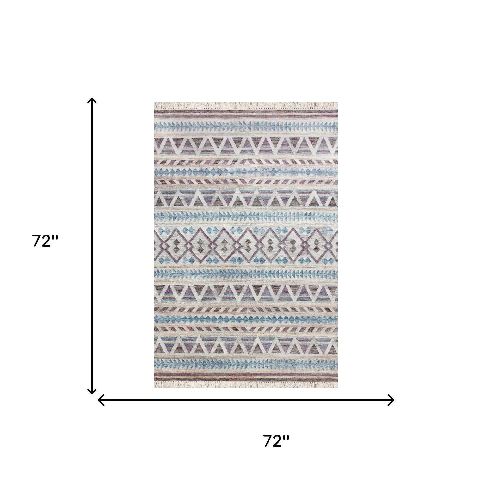 4' X 6' Gray And Tan Jute Geometric Hand Woven Area Rug Homeroots Home Decor